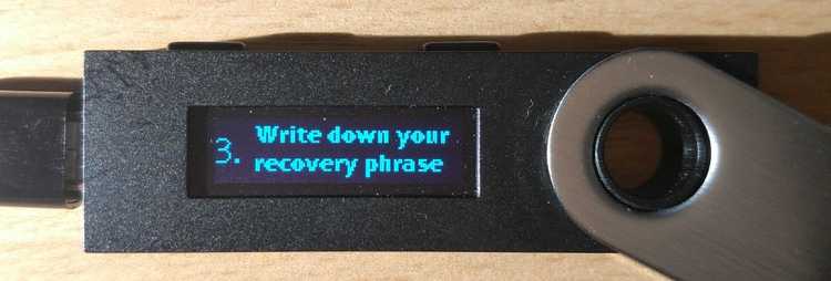 Write down your recovery phrase