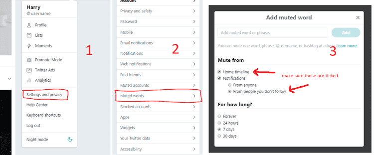 How To Mute Words (Twitter)