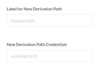 Derivation path selector on MyCrypto