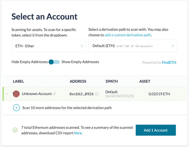 Select Account